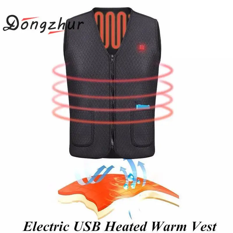

Top Quality USB Heater Hunting Vest Heated Jacket Heating Winter Clothes Men Thermal Outdoor Sleeveless Vest Hiking Climbing