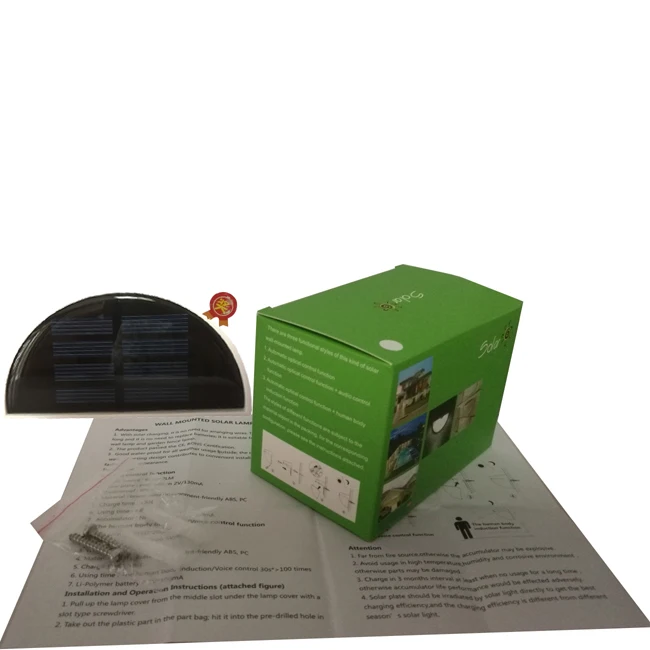 

Solar Wall Light Lamps Power Panel 6 LED Light Sensor Waterproof for Outdoor Fence Garden Home Wall free shipping 100pcs/lot