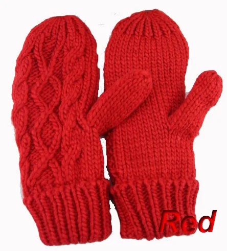 Модные женские туфли; зимние вязаные одежды Варежки перчатки, Доступно множество цветов - Цвет: red