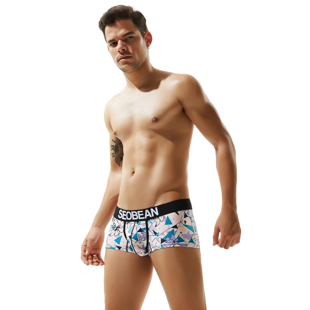 

SEOBEAN NEW COMING MEN'S NEW Pattern COTTON UNDERWEAR LOW-RISE BOXERS for men