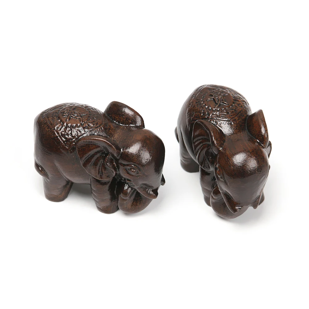 

1PC Mini Fairy Garden Healing Home Decor Animal Figurines Natural Wood Miniature Craft Elephant Statue Home Decor Accessories