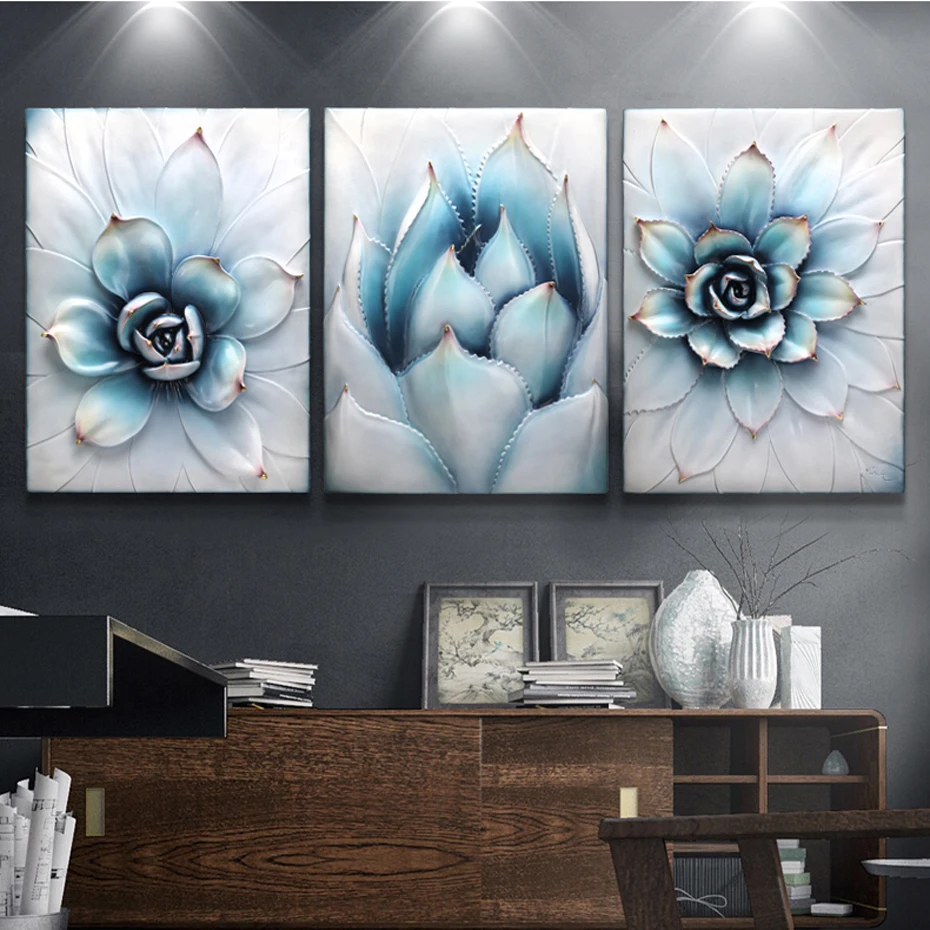 Nordic Minimalist Flowers Succulents Plants Wall Art Canvas Paintings Wall Pictures Prints and Posters Girls Bedroom Home Decor (1)
