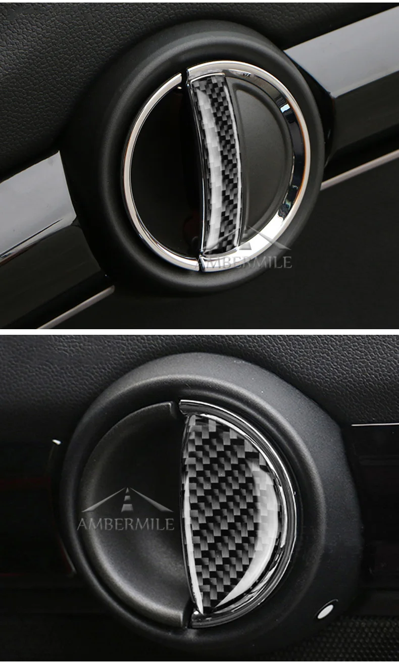  Mini Cooper F55 Clubman F54 Countryman F60 Accessories Interior Carbon Fiber Door Handle Cover Trim Stickers (6)