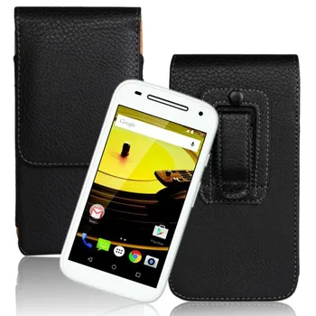 

High Quality Lichee Smooth Pattern Vertical Case Belt Clip Case Mobile Phone Pouch Case For Motorola Moto E2 E 2nd Gen Free