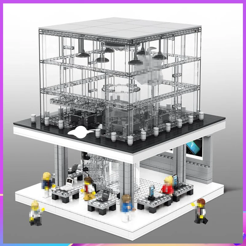 

IN STOCK LED Version Apple Retail Store Building Series Blocks Brick City Street Architecture Sembo SD6900