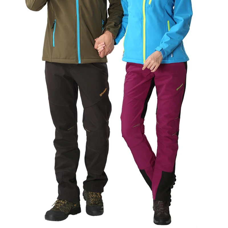 Saguaro 2018 hombres mujeres Pantalones de senderismo impermeable suave Conchas camping trekking polar forro esquí caliente Pantalones