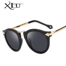 XIU круглые женские солнцезащитные очки, модные, брендовые, дизайнерские, солнцезащитные очки для женщин, Ретро стиль, UV400