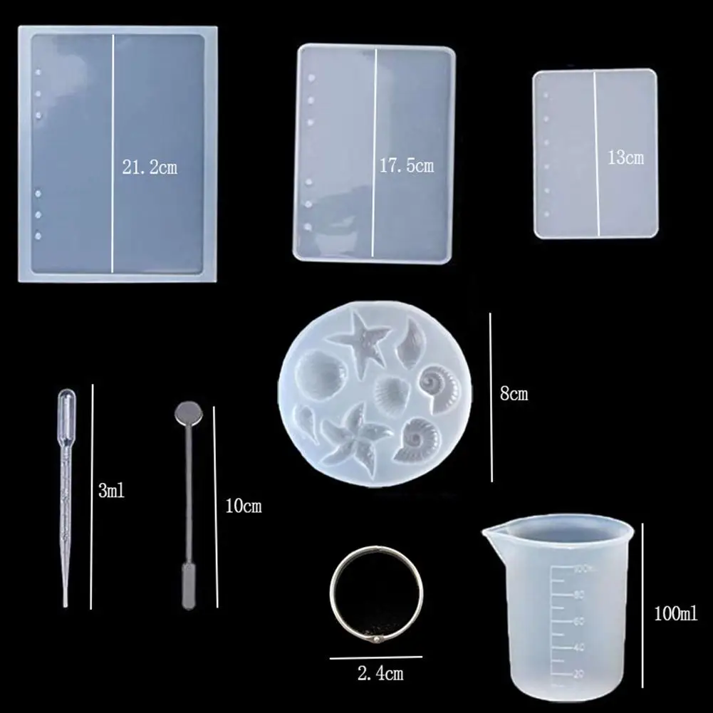 

21Pcs Silicone Mold Set Ornament Notebook Cover Making DIY Handmade Epoxy Craft Liquid Silicone Combination Molds