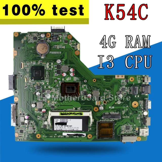 K54C Motherboard I3 CPU 4GB RAM For ASUS K54 K54C X54C Laptop