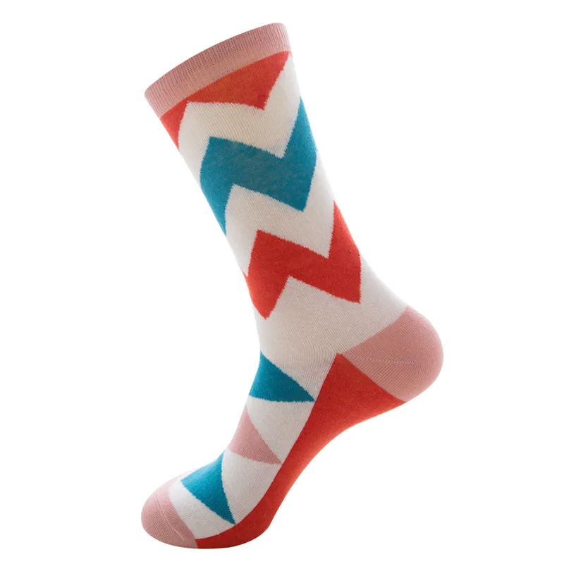 Полосатые мужские носки из чесаного хлопка с животными, мягкие дышащие забавные носки в стиле хип-хоп, носки для счастливых пар, цветные чулки с рисунком для мужчин - Цвет: Бургундия
