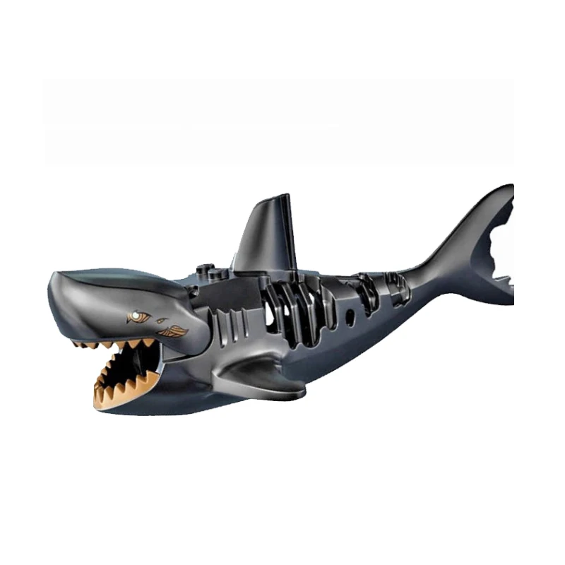 3D Shark Assembled Toy Ghost Zombie Shark Jack Sparrow Pirates Of The Caribbean Hulk Legoings Toys For Children