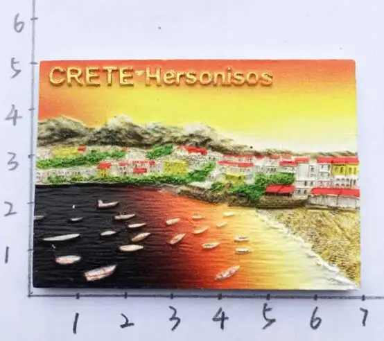 Greece Grete Hersonissos Sunset Seascape Tourism Souvenir Magnet Fridge Magnets Refrigerator Home Decor Gift | Дом и сад