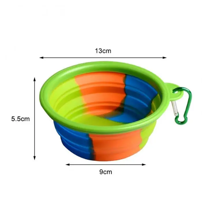 Горячая Складная миска для собак силиконовая складная дорожная чашка с домашними животными блюдо подача воды пищи чаши для кошек собак