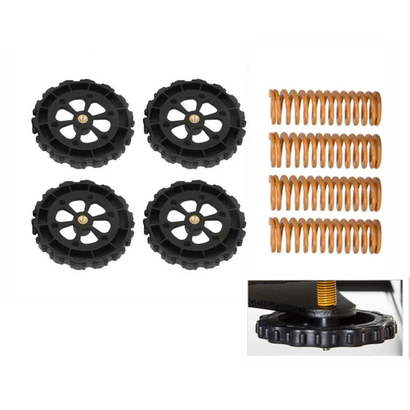 

4pcs Upgraded Leveling Nut + 4pcs Hot Bed Spring for Creality 3D CR-10 CR Ender 3/5 CR-10 -10S CR-10 Ender 3 Ender 3/5 CR-10