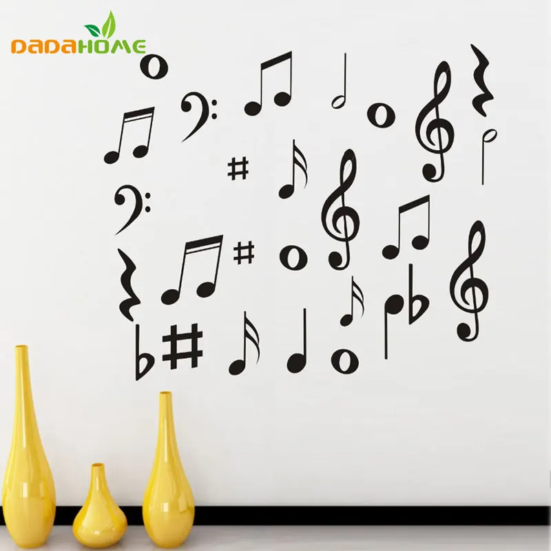 Free shipping New Design Creative Musical notes the treble musical notation vinyl wall decal