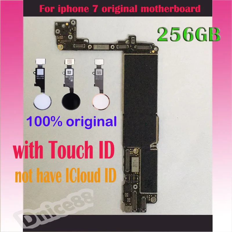 

For Original Apple 7 G, memory 256GB, no lock, good fingerprint, touch id perfect, high quality original motherboard.