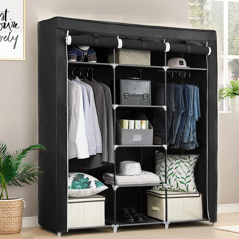 Multipurpose Non-woven Cloth Wardrobe Closet Folding Dustproof Clothing Storage Cabinet Cloth Closet Home Bedroom Furniture HWC Multipurpose Non-woven Cloth Wardrobe Closet Folding Dustproof Clothing Storage Cabinet Cloth Closet Home Bedroom Furniture HWC
