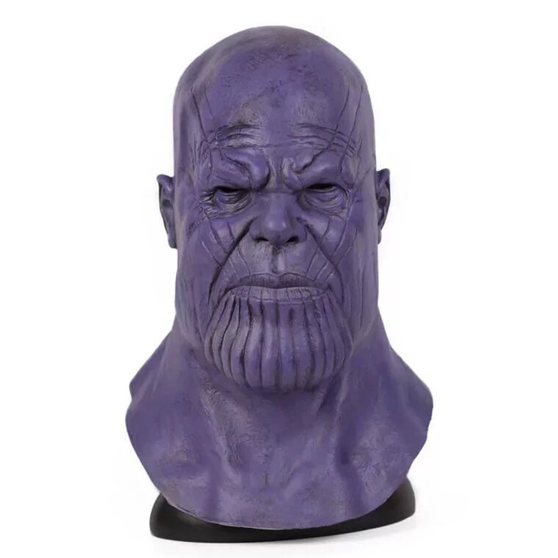 

Thanos Mask Cosplay Avengers Endgame Thanos Costume Accessory Latex Masks Full Face Helmet Halloween Carnival Party Props