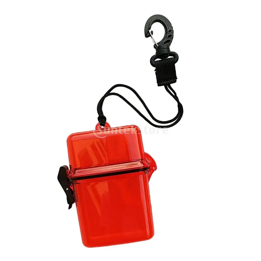 Scuba Diving Kayaking Waterproof Dry Box Gear Accessories Container Case & Rope, Clip for Money, ID Cards, License, Keys