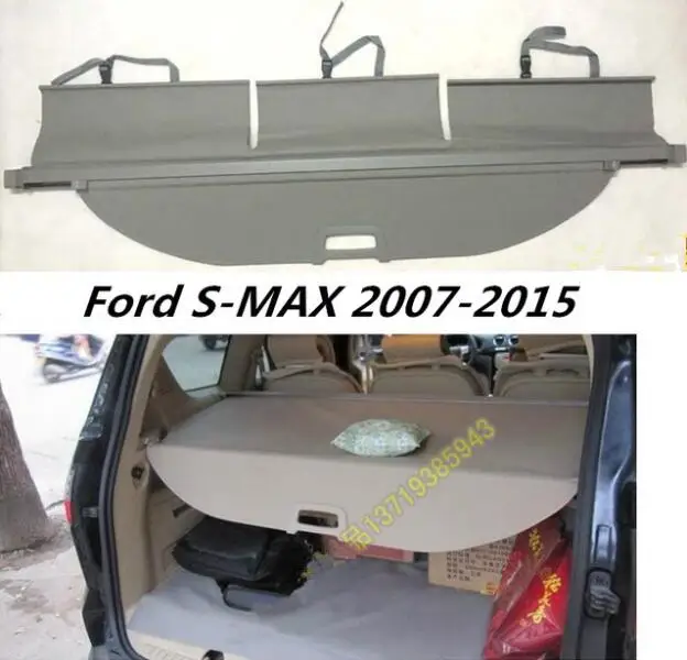 

High Qualit Car Rear Trunk Cargo Cover Security Shield Screen shade Fit For Ford S-MAX 2007-2015 BY EMS
