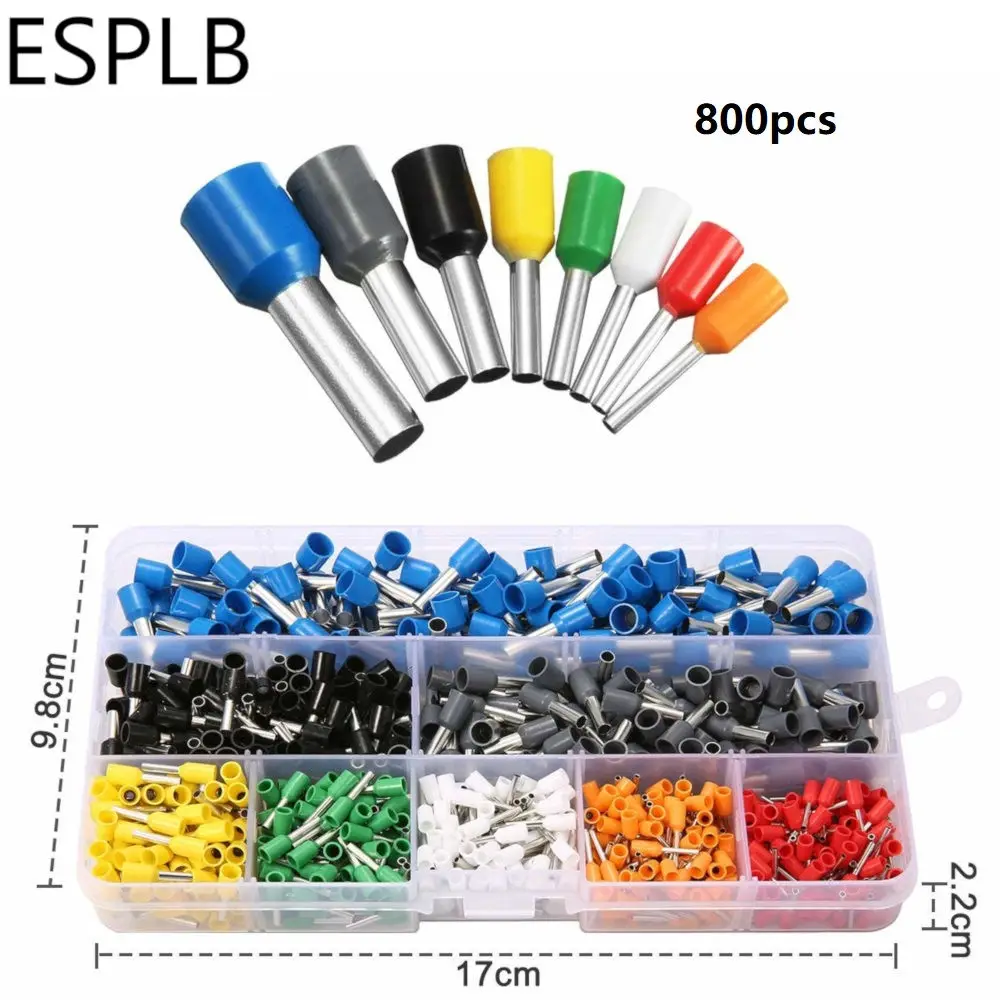 Esplb мини обжимные плоскогубцы HSC8 6-4 HSC8 6-6 0,25-6mm2 HSC8 6-4A 0,25-10mm2 плоскогубцы ручной инструмент терминалы - Цвет: 800pcs Terminals