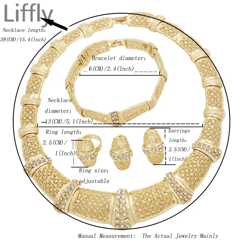 Роза магазин прямые продажи Дубай золотые ювелирные наборы Золото инкрустированные Стразы ожерелье браслет кольцо серьги женские ювелирные изделия подарок Бо