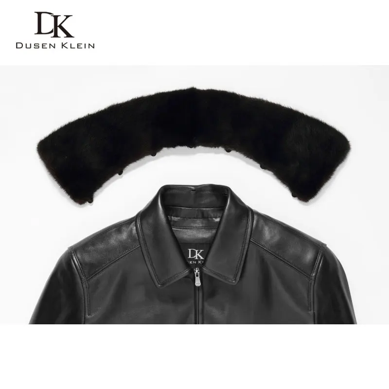  Men Genuine Leather Jackets Winter Warm Coat Mink fur collar+Rabbit hair liner+Sheepskin Short 2018 - 32896725560