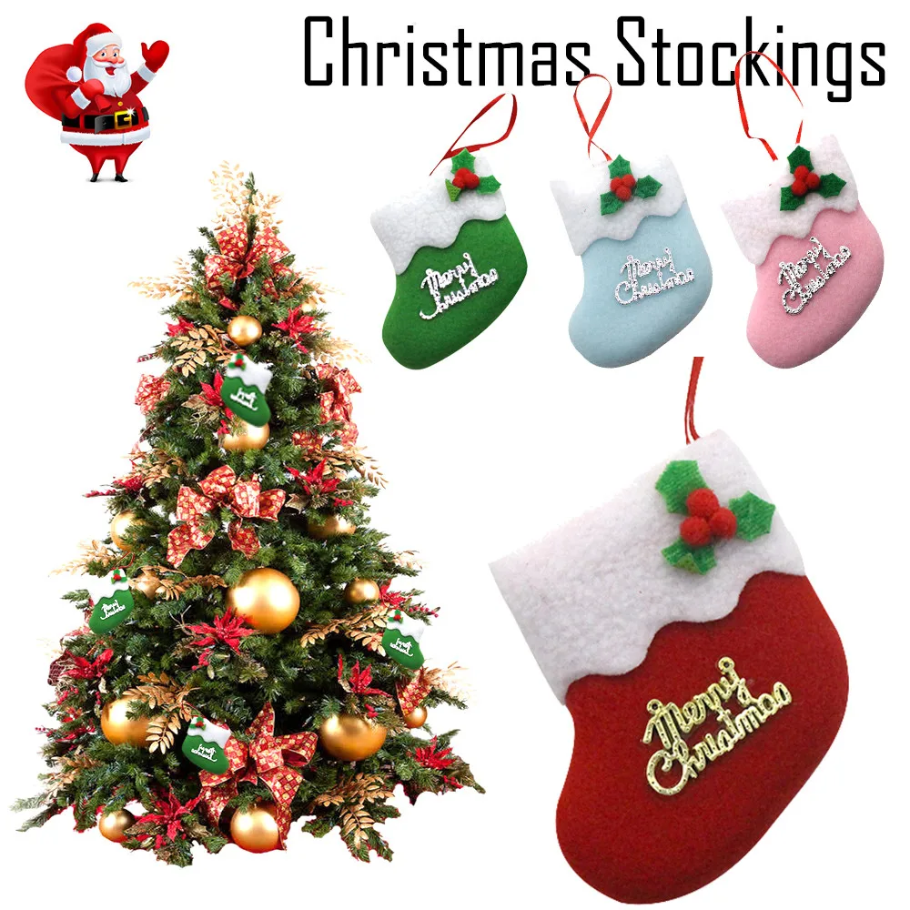 

Christmas Stocking Mini Sock Xmas Tree Decoration Cute Letter Decoration Candy Gift Bag Xmas Tree Hanging Decor Christmas Socks