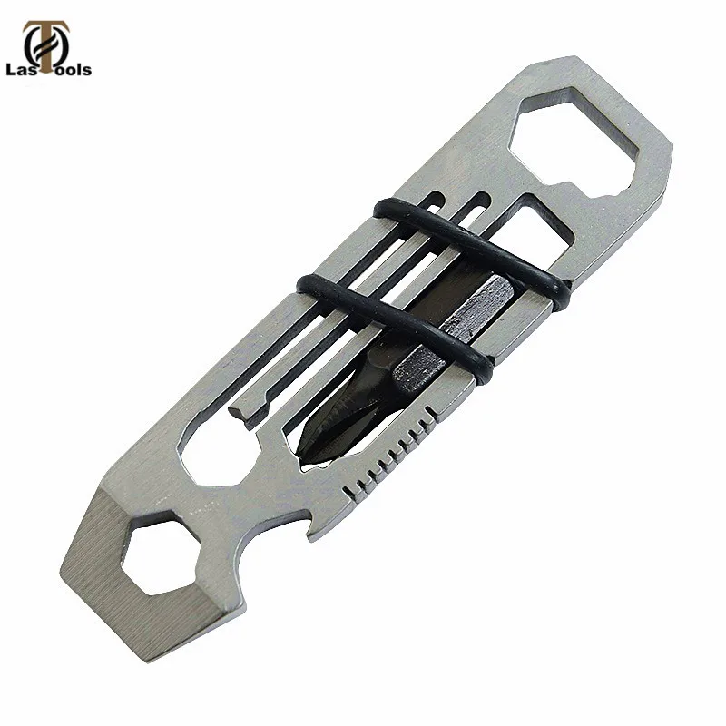 

Portable High Quality EDC 6 in1 Gadgets Outdoor Gear Camping Supplies Bottle Opener Multi-Purpose Tools 6-Angle Wrench key chain