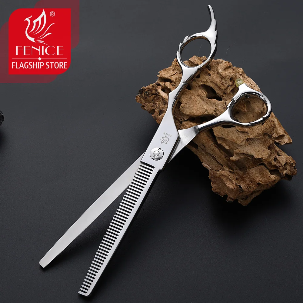 Fenice Professional Grooming Scissors 7.0 inch Thinning Shears 45 Tooth Thinning Rate 25% Japan 440c Dog hair Cutting Tool