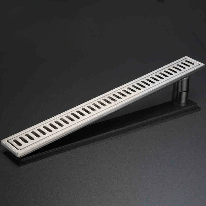 

304 Stainless Steel Brushed Surface Linear Shower Bathroom Long Floor Drain 600MM Bathroom Channel Tile Drains