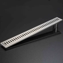 304 Stainless Steel Brushed Surface Linear Shower Bathroom Long Floor Drain 600MM Bathroom Channel Tile Drains