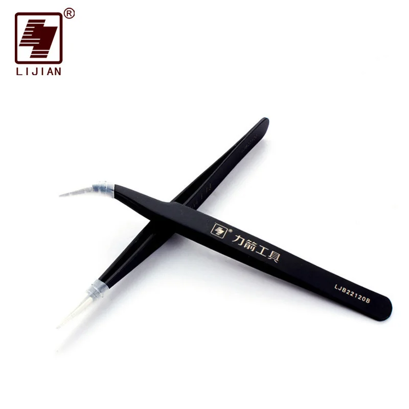 

Lijian Anti-static Curved Straight Tip Forceps Precision Soldering Tweezers Set Electronic ESD Tweezers Tool