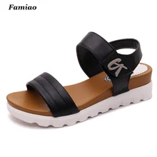 sandalias mujer 2016 summer gladiator sandals women aged leather flat fashion sandals comfortable ladies shoes