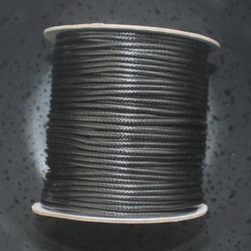 80 M/Roll 38 Цвета из вощеного хлопка макраме шнур плетение из веревок Ювелирная проволока строка 2 мм DIY товары для дома приспособление для украшения - Цвет: Black