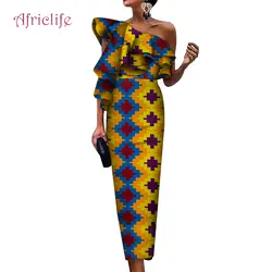 2019 Горячая продажа женское свадебное платье новый дизайн африканская юбка и платья Африканский принт тонкое вечернее платье WY4412