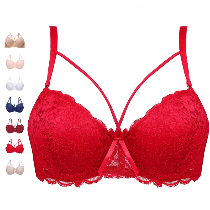 

Sexy Lace Bra Fashion Floral Print Bras For Women Underwire Lingerie 2019 Bralette Female Bow Brassiere Bras