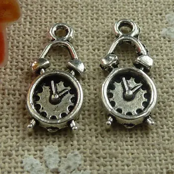 

330 pieces tibetan silver alarm clock charms 20x8mm #1694