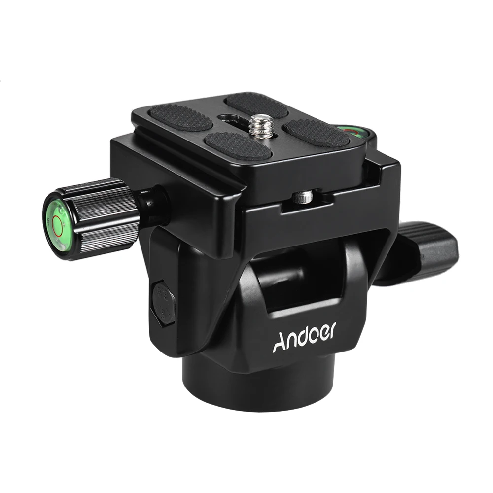 Andoer M-12 Monopod Tilt Head Panoramic Ball Head with 1/2/3pcs Quick Release Plate Aluminum Alloy