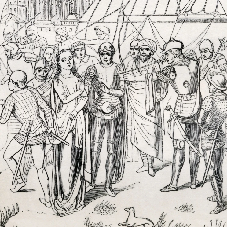 Martyrdom Of St. Ursula  After The Painting By Hans Memling. From Handbook Of