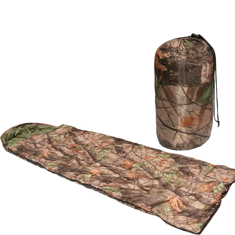 Leaf camo sleeping bag outdoor nature hiking envelope camping equipment easy carry sleeping tent soft mattress 1pc Leaf camo sleeping bag outdoor nature hiking envelope camping equipment easy carry sleeping tent soft mattress 1pc