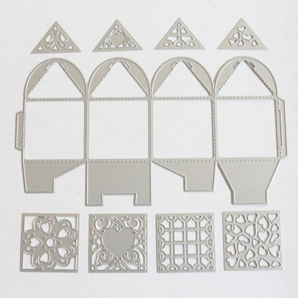 

Birthday Love Box Metal Cutting Dies For DIY Scrapbooking Card Making Album Stencil Embossing Heart Grid Dies 2019
