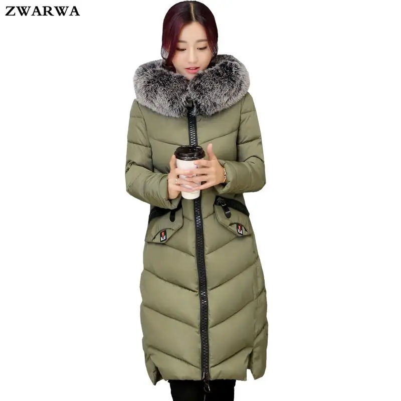2017 Hot Sale Ukraine Fur Collar Coats Winter Jacket Plus