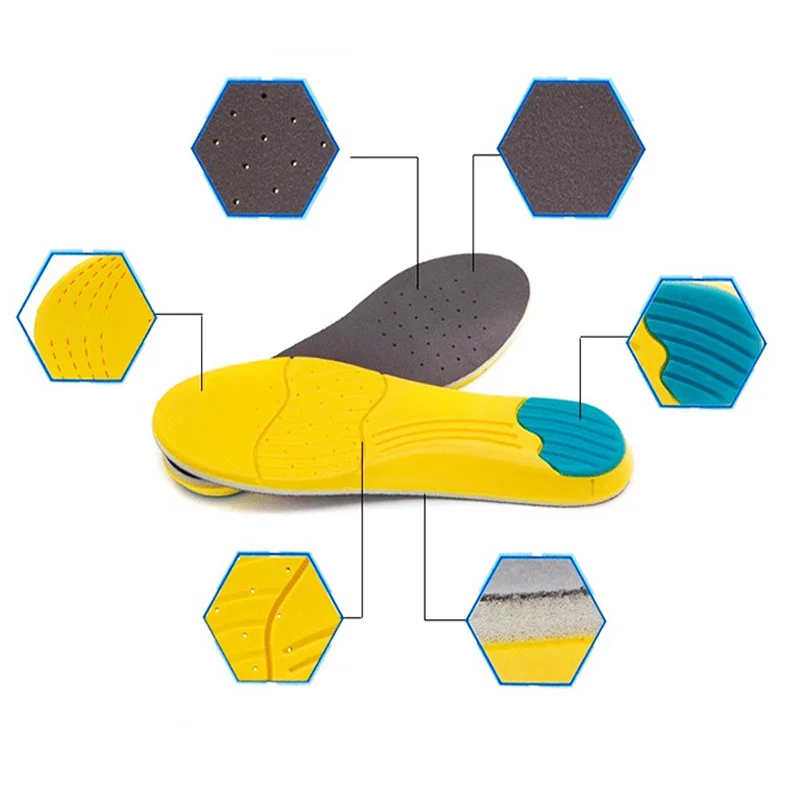 Спортивные стельки из пены с эффектом памяти для обуви, мужские впитывающие пот стельки для беговой спортивной обуви, дышащие ортопедические стельки для ног и автомобиля
