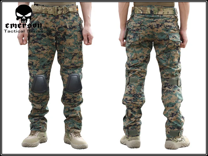 Тактические мужские армейские брюки BDU с несколькими карманами, военные брюки-карго - Цвет: Digital Woodland