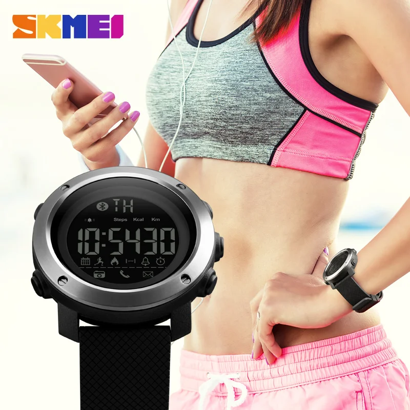 SKMEI Smart Sport Watch APP for APPLE IOS Android System Bluetooth Connect Wristwatch Waterproof Exercise Running Memory