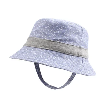 

New Cartoon Baby Bucket Hat Summer Toddler Boys Sun Cap Fish Print Cute Hat For Boys Cotton Baby Beach Cap Baby Boys Clothing