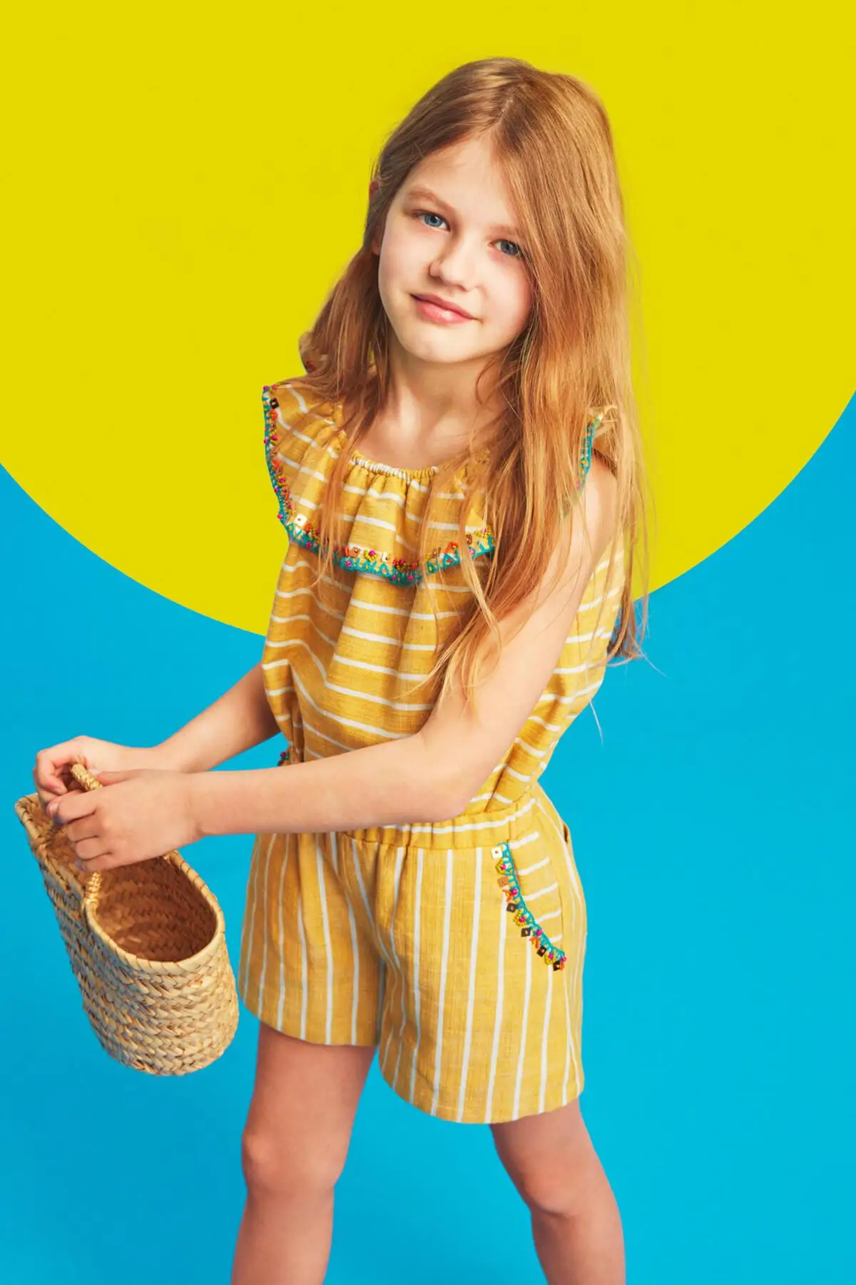 

Koton kids Yellow Female Child Striped Blouse