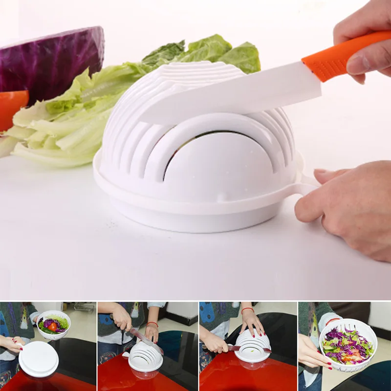 New 60 Second Salad Cutter Bowl Easy Salad Fruit Vegetable Chopper