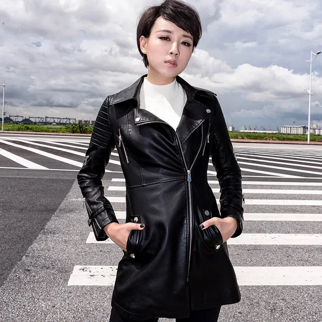 Faux Leather Coat Women 2018 Winter New Fashion Women's
